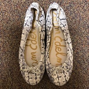 Sam Edelman Snakeskin Pattern Flats - Black and Cream
